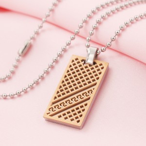 도매 스테인리스 투톤 개 태그 펜던트 목걸이