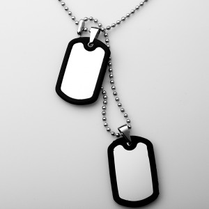 도매 스테인레스 스틸 더블 실리콘 개 태그 펜던트 목걸이