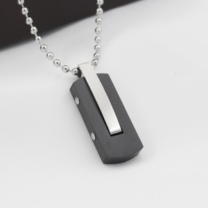 도매 스테인레스 스틸 투톤 블랙 도금 펜던트 목걸이