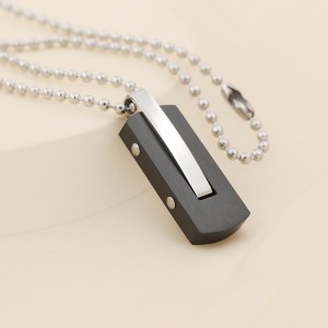 도매 스테인레스 스틸 투톤 블랙 도금 펜던트 목걸이