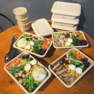 직사각형 친환경 생분해 성 식품 포장 용기 테이크 아웃 옥수수 전분 일회용 식품 용기