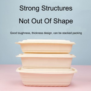 분해 가능 옥수수 전분 스낵 포장 박스 직사각형 배달 식품 용기 도시락 분해 가능