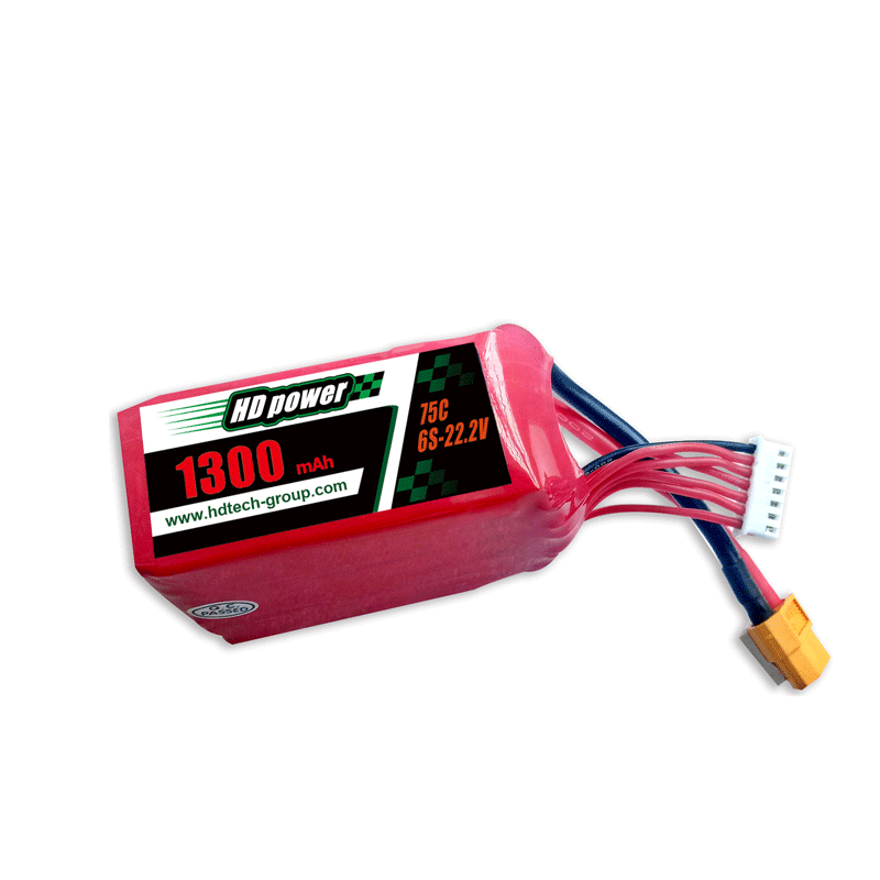 고 화질 전원 1300 mAh 75C 6S 22.2 V FPV lipo 배터리