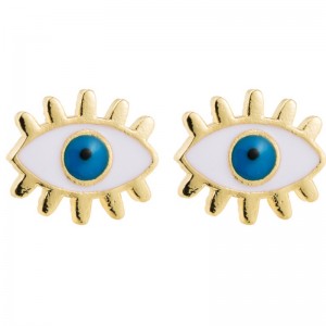 유럽 ​​및 미국 간부 국경 패션 여성 구리 떨어지는 간단한 귀걸이 악마의 눈 귀걸이 ins Earrings의 일본어 한국어 버전