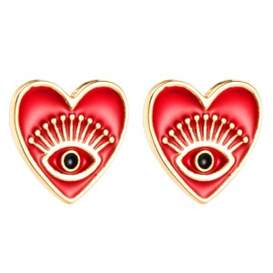 아마존 크로스 테두리 소원 귀걸이 여성 유럽 및 미국 패션 쥬얼리 엔젤 아이스 귀걸이 구리 ins 심장 모양의 귀걸이