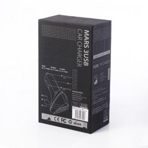 인쇄 애완 동물 창 자동차 충전기 USB 케이블 상자 럭셔리 블랙 USB 포장 상자