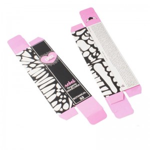 검은 색과 분홍색 아트 종이 속눈썹 상자 인쇄