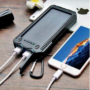 방수 태양 충전기 배터리 뱅크 태양 광 전원 은행 10000 mAh PowerBank 휴대용 루멘 LED 야외 홍수 빛