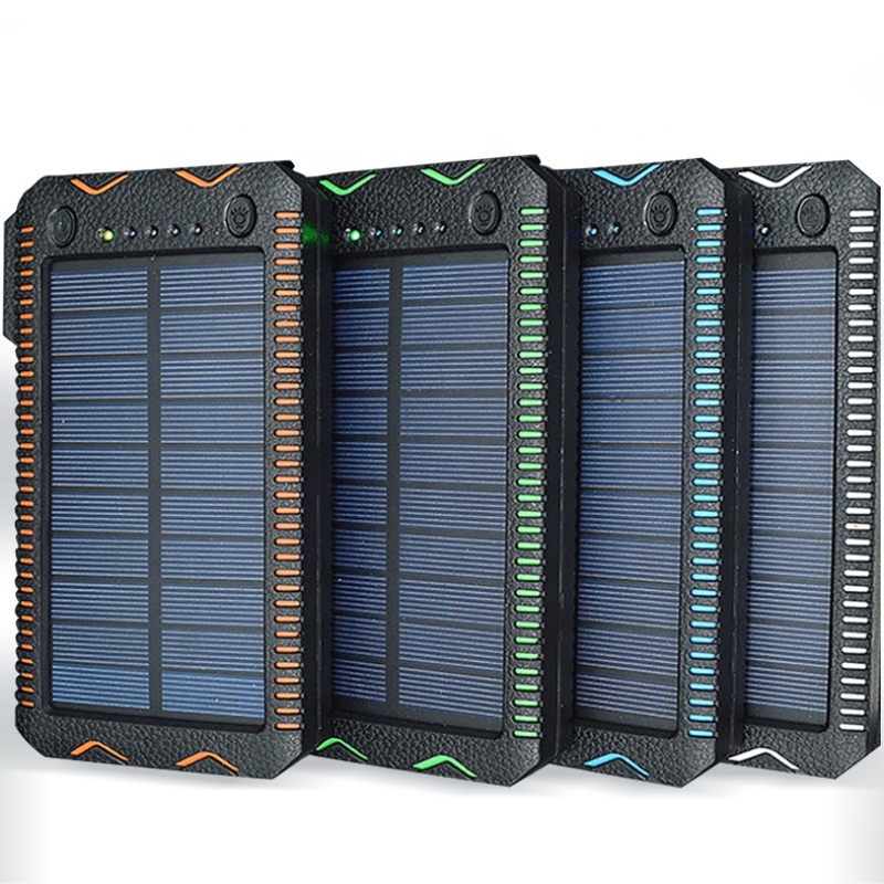 방수 태양 충전기 배터리 뱅크 태양 광 전원 은행 10000 mAh PowerBank 휴대용 루멘 LED 야외 홍수 빛