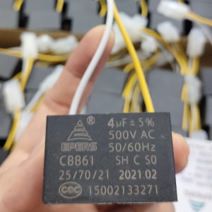 배기 팬을위한 4UF 500V S0 50/60Hz CBB61 커패시터