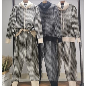 유행 레저 트렌드 All-Match Qianbird-type 니트 2 피스 슈트 68015#