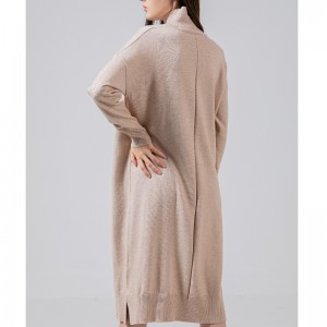 패션 트렌드 레저 조커 기본 니트 드레스와 높은 목 68033#