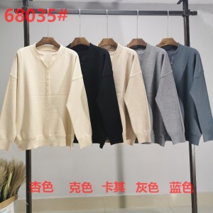 유행 트렌드 캐주얼 조커 재단 니트 작은 U 칼라 단일 상위 68035#