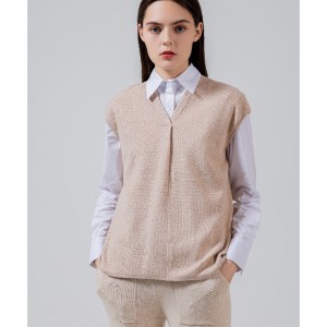 갯벌 패션 간단한 레저 조커 기본 뜨개질 작은 V 넥 조끼 68053#