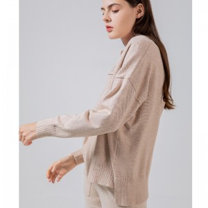 유행 트렌드 간단한 레저 조커 기본 옷깃 니트 단일 자켓 68057#