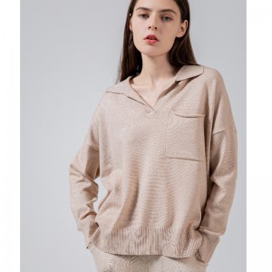 유행 트렌드 간단한 레저 조커 기본 옷깃 니트 단일 자켓 68057#