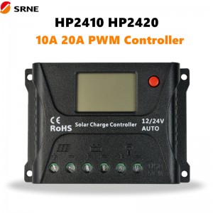 Srne PWM 태양 계통 차원 충전 컨트롤러 12V/24V 10A 20A LCD 최대 55V 태양 전지 패널 리드 산 리튬 배터리 시스템 용