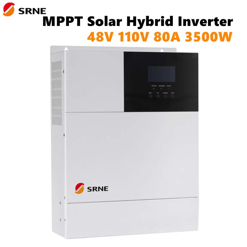 Srne MPPT 태양열 하이브리드 충전 인버터 80A 컨트롤러 최대 3500W 순수 사인파 인버터 48V 110V PV 볼트 145V 50Hz 60Hz 오프 그리드