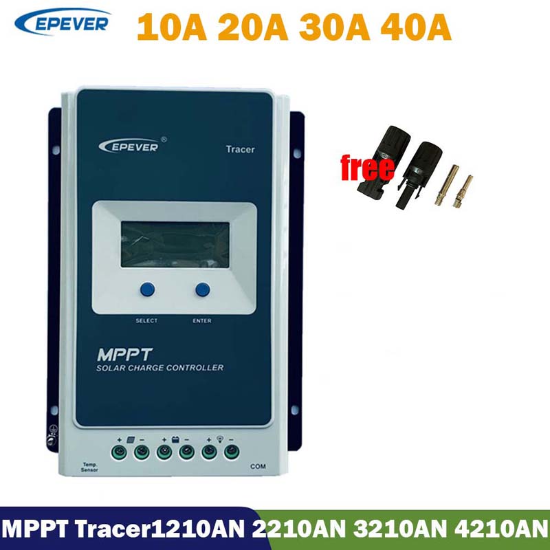 EPEGREVERPPT 트레이서 12V 24V 40A 30A 20A 10A 납산 리튬 배터리 용 태양 차량 컨트롤러 패널 레귤레이터 LCD 디스플레이