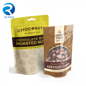 맞춤형 플라스틱 지퍼 식품 포장 가방, recomeable 지퍼가있는 식품 포장 가방