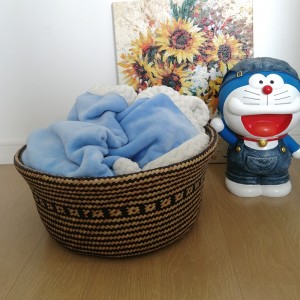 수생 둥근 장식 바구니 블랙