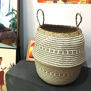 수생 둥근 장식 바구니 블랙