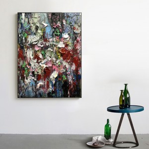 도매 계단 입구 벽 장식 현대 아트 추상 수제 오일 캔버스 그림 그림