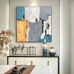 새로운 디자인 완전히 손으로 그린 ​​골드 호 일 벽 아트 추상 캔버스 유화 캔버스 스트레칭