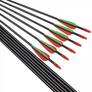 Elong 야외 114478 ID5mm 28inch 유리 섬유 화살표 궁전 TPU 베인 양궁 목표 그순절