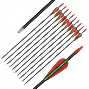 Elong 야외 114478 ID5mm 28inch 유리 섬유 화살표 궁전 TPU 베인 양궁 목표 그순절