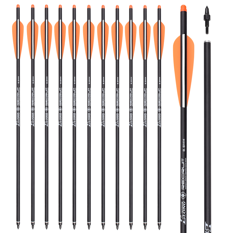 Elong 야외 114494 ID7.62mm 16inch 롤 포스 볼트 TPU 베인 양궁 촬영을 사용하여