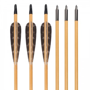 Elong 야외 117025-01 OD8mm 32inch 나무 화살표 양궁 전통적인 활 촬영