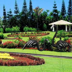 블랙 스켈레톤 마당 플라밍고 할로윈 플라스틱 플라밍고 잔디 장식 장식품 좀비 잔디 장식