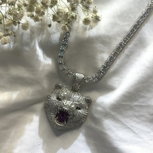 힙합 상감 지르콘 펜던트 타이거 펜던트