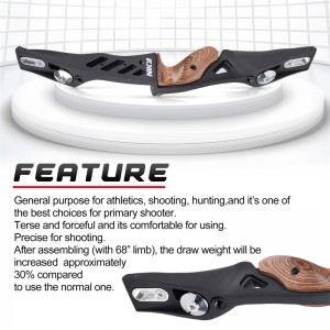 Nika Archery 220026 ET1S 17inch ILF LH Recurve Bow Set 장비 대상 야외 촬영 및 사냥을위한 라이저