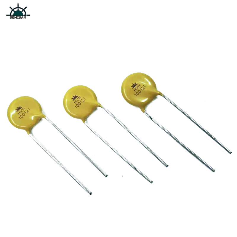 중국 저항기 공급 업체 ODM 노란색 실리콘 10D121 LED 빛에 대 한 직경 10mm 금속 산화물 배리스터