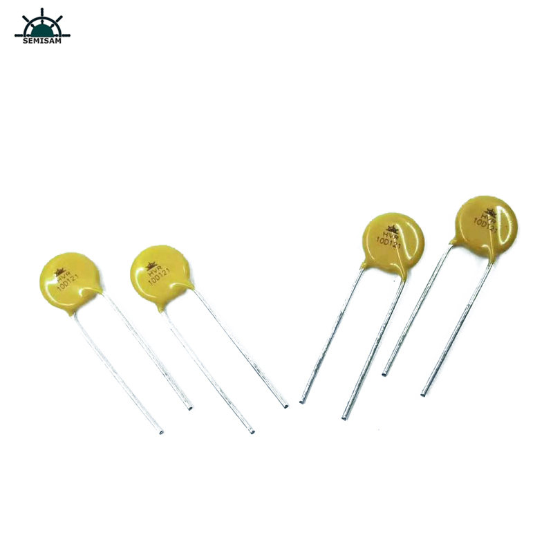 중국 저항기 공급 업체 ODM 노란색 실리콘 10D121 LED 빛에 대 한 직경 10mm 금속 산화물 배리스터