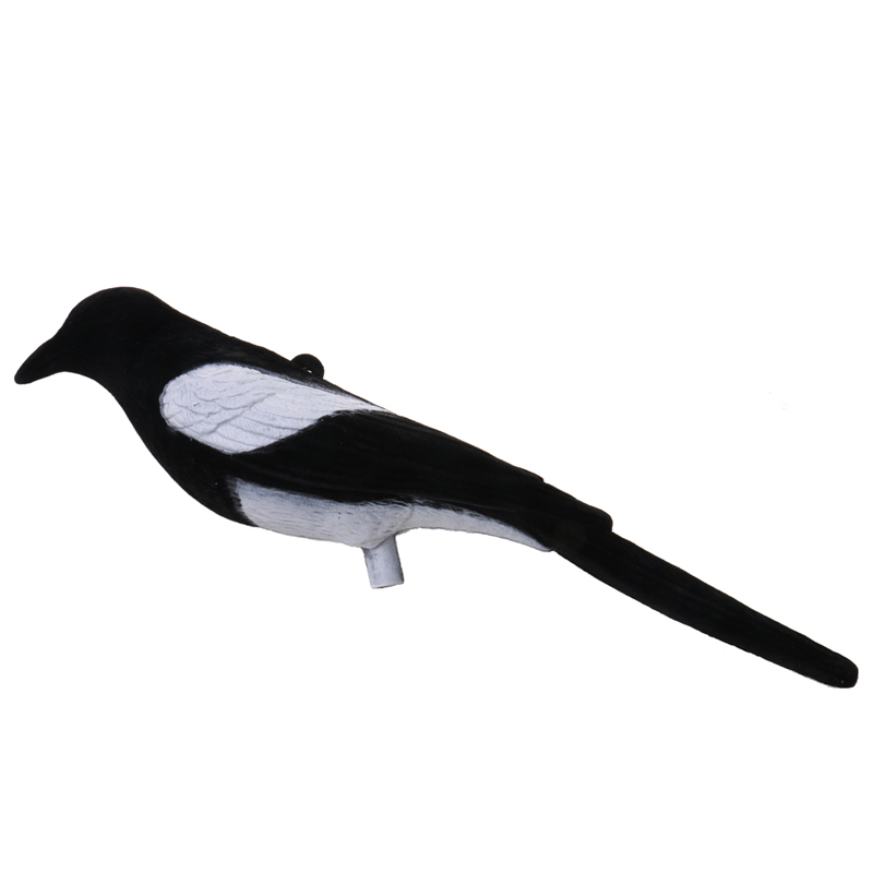플라스틱 Flocked Magpie Decoy 미끼 슈팅 트랩 데리코 싱 데코이 조류 야외 사냥 액세서리