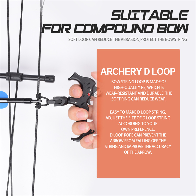 Elong 야외 280083 양궁 D 루프 로프 5inches 양궁 Bowstring 서빙 스레드 D 루프 로프 해제 재료 Nocking D 루프 로프 문자열