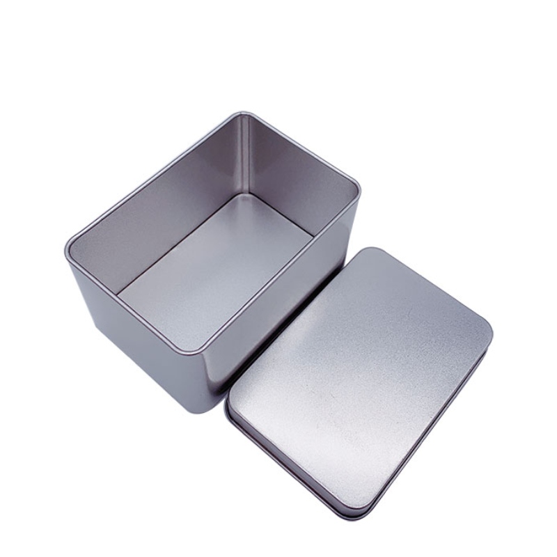 정사각형 주석 플레이트 차, 서리 낀 식품 등급 소재 (107mm * 70mm * 60mm)