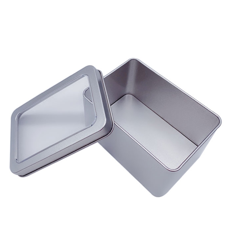 정사각형 주석 플레이트 차, 서리 낀 식품 등급 소재 (107mm * 70mm * 60mm)