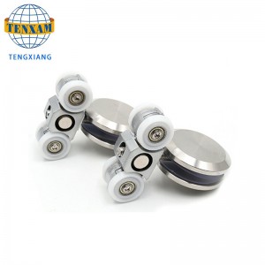 슬라이딩 도어 롤러 휠 유리 도어 시스템 교수형 휠 피팅 하드웨어 슬라이딩 도어 바퀴