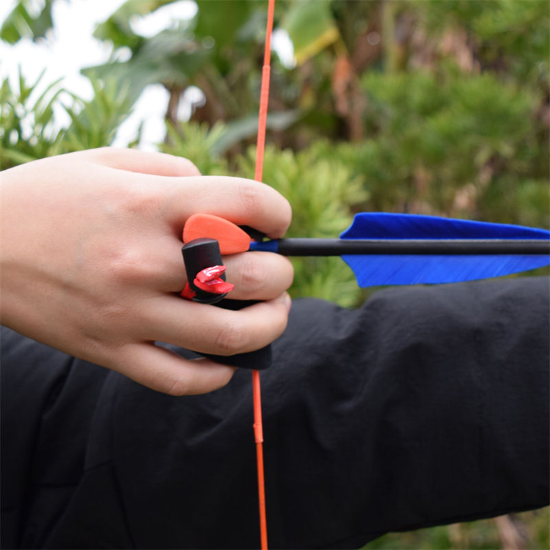 Elong 야외 42FT06 S 사이즈 RH 양궁 손가락 탭 Recurve 활 목표 촬영 목표 및 연습