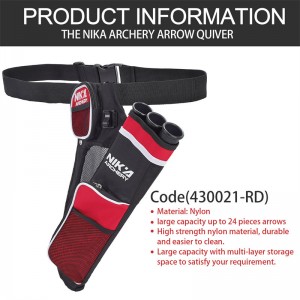 Nika 양궁 430021 RH 붉은 색 3 튜브 엉덩이 떨림 사냥 훈련 양궁 화살표 떨림 홀더 활 벨트 허리 교수형 대상 떨림