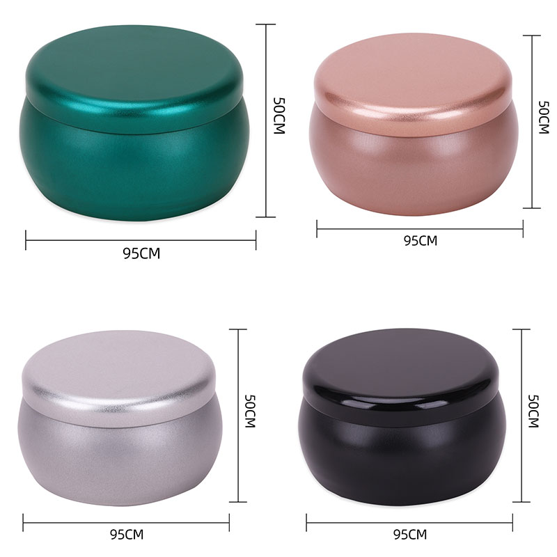 사용자 정의 환경 친화적 인 무광택 검은 빈 촛불 항아리 lid95 * 50mm