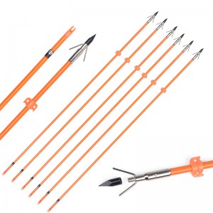 110021-05 Elong 야외 OD8mm 32inch 유리 섬유 샤프트 Bowfishing 화살표 양궁 낚시 장비