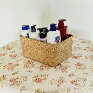 손으로 짠 평방 바다색 바구니