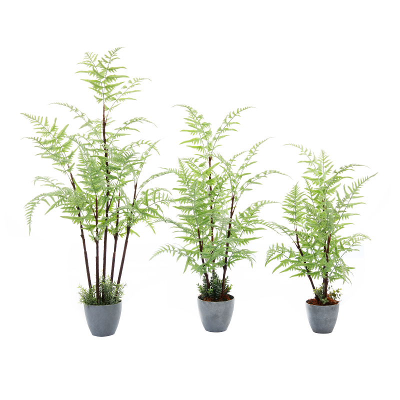 뜨거운 판매 현실적인 chlorophytum 코 콤 나무 인공 식물 인공 나무 화분 한 고사리