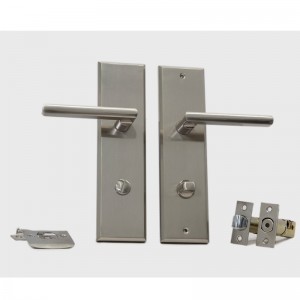 6201 Long Plate 도어 잠금 관형 레버 세트, 현대 고품질 아연 합금 손잡이 정문 및 외부 도어를위한 세트