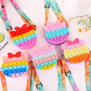 거품 악절 장난감 어깨 가방, 실리콘 팝 거품 Fidget 핸드백